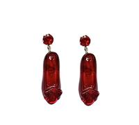Bonito par de pendientes colgantes de rubí para mujer. Maravilloso tema de mago Oz
