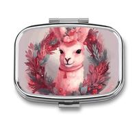 Bonito pastillero cuadrado de alpaca portátil, organizador de vitaminas para bolsillo