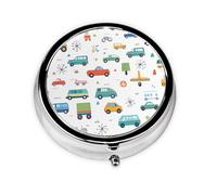 Bonito pastillero pequeño para coche, camión, 3 compartimentos, portátil, para bolso, bolsillo, transporte, mini organizador de medicamentos para almacenamiento diario de vitaminas y aceite de pescado