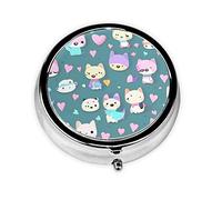 Bonito pastillero redondo con 3 compartimentos, organizador de pastilleros redondo y portátil, para viajar.