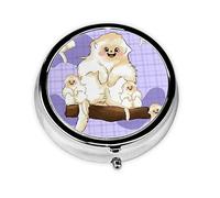 Bonito pastillero redondo Golden Monkey, pastillero de 3 compartimentos, pastillero portátil, se puede poner en la cartera, bolsillo, ligero y cómodo