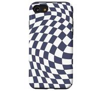 Bonito patrón a cuadros ondulado, retro, gris pizarra Carcasa para iPhone SE (2020) / 7 / 8