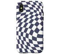 Bonito patrón a cuadros ondulado, retro, gris pizarra Carcasa para iPhone X/XS