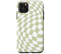 Bonito patrón a cuadros ondulado, retro, verde oliva, pastel Carcasa para iPhone 11 Pro Max