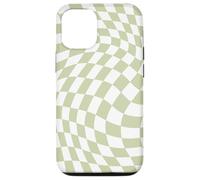 Bonito patrón a cuadros ondulado, retro, verde oliva, pastel Carcasa para iPhone 12/12 Pro