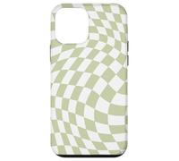 Bonito patrón a cuadros ondulado, retro, verde oliva, pastel Carcasa para iPhone 12 mini