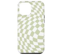Bonito patrón a cuadros ondulado, retro, verde oliva, pastel Carcasa para iPhone 12 Pro Max