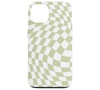 Bonito patrón a cuadros ondulado, retro, verde oliva, pastel Carcasa para iPhone 13
