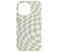 Bonito patrón a cuadros ondulado, retro, verde oliva, pastel Carcasa para iPhone 14 Pro Max