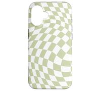 Bonito patrón a cuadros ondulado, retro, verde oliva, pastel Carcasa para iPhone 16