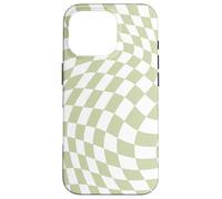 Bonito patrón a cuadros ondulado, retro, verde oliva, pastel Carcasa para iPhone 16 Pro