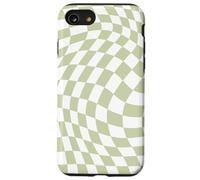 Bonito patrón a cuadros ondulado, retro, verde oliva, pastel Carcasa para iPhone SE (2020) / 7 / 8