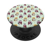 Bonito patrón de Ardilla y búho Invierno Navidad PopSockets PopGrip Adhesivo