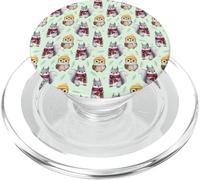 Bonito patrón de Ardilla y búho Invierno Navidad PopSockets PopGrip para MagSafe