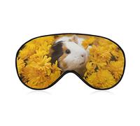 Bonito patrón de conejillo de Indias, antifaz ponderado para dormir, con los ojos vendados, correas ajustables para la cabeza, cubierta para los ojos