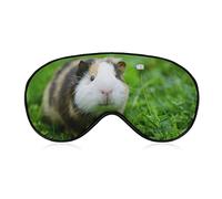 Bonito patrón de conejillo de Indias, antifaz ponderado para dormir, con los ojos vendados, correas ajustables para la cabeza, cubierta para los ojos