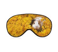 Bonito patrón de conejillo de Indias, antifaz ponderado para dormir, con los ojos vendados, correas ajustables para la cabeza, cubierta para los ojos