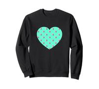 Bonito patrón de corazón rosa verde minimalista Sudadera