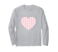 Bonito patrón de corazones rosa pastel amor minimalista gráfico Manga Larga