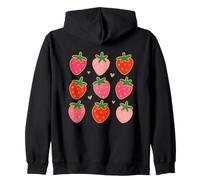 Bonito patrón de fresa con corazones Sudadera con Capucha