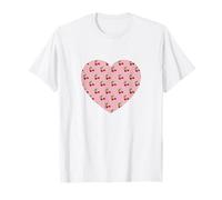 Bonito patrón de frutas de cerezo rosa Amor gráfico minimalista Camiseta