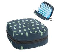 Bonito patrón de huella de dinosaurio, bolsa de almacenamiento de tampones para servilletas sanitarias, Varios colores, 4.7x6.6x6.6 in/12x17x17 cm