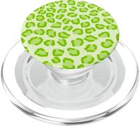Bonito patrón de leopardo de guepardo verde y blanco para niñas y mujeres PopSockets PopGrip para MagSafe