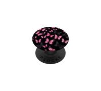 Bonito patrón de Mariposas Negras Rosas y Femeninas PopSockets PopGrip Adhesivo