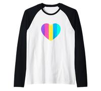Bonito patrón de rayas brillante colorido tema minimalista Camiseta Manga Raglan