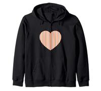Bonito patrón de rayas naranjas y blancas minimalista Sudadera con Capucha