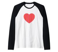 Bonito patrón de rayas rosas y naranjas minimalista Camiseta Manga Raglan