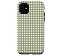 Bonito patrón Retro de Cuadros a Cuadros Verde Oliva Carcasa para iPhone 11