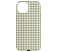 Bonito patrón Retro de Cuadros a Cuadros Verde Oliva Carcasa para iPhone 15 Plus