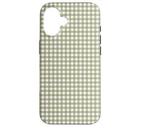 Bonito patrón Retro de Cuadros a Cuadros Verde Oliva Carcasa para iPhone 16