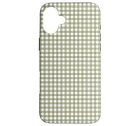 Bonito patrón Retro de Cuadros a Cuadros Verde Oliva Carcasa para iPhone 16 Plus