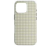 Bonito patrón Retro de Cuadros a Cuadros Verde Oliva Carcasa para iPhone 16 Pro