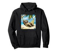 Bonito perezoso en hamaca para vacaciones en la playa Sudadera con Capucha