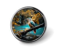 Bonito pin de solapa esmaltado con relajantes sonidos de lluvia y pájaros. Insignias redondas para manualidades. Broches duraderos y modernos para hombres y mujeres. Accesorio de disfraz.