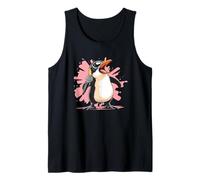 Bonito pingüino con micrófono para los Amantes del Canto y el Karaoke Camiseta sin Mangas