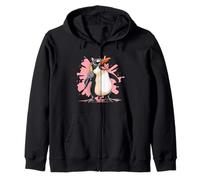 Bonito pingüino con micrófono para los Amantes del Canto y el Karaoke Sudadera con Capucha