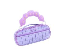Bonito planificador de bolígrafos moldeados con niebla, asa transportable, compartimento espacioso para materiales de escritura, rudimentos escolares, bonito estuche para lápices de niebla, Purple