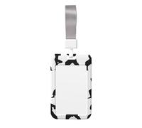 Bonito portatarjetas de identificación con siluetas de artes marciales. Elegante portatarjetas vertical para identificación.