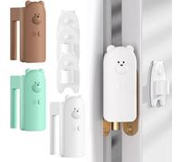 Bonito protector de bisagra de puerta de oso, protector de silicona para pellizcos de puerta y tapón antigolpes, dispositivo de seguridad a prueba para evitar pellizcos de dedos, juego de 3 piezas