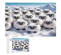 Bonito puzle de pingüinos de 1000 piezas, puzle de madera para adultos y niños, rompecabezas imposible, juego de habilidad para toda la familia (75 x 50 cm)