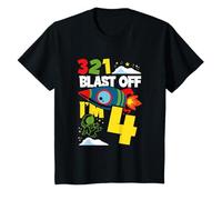 Bonito regalo de cumpleaños de Rocket Blast Off I'm 4 Years Old Space Camiseta