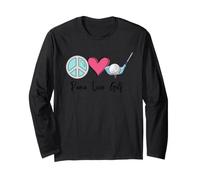 Bonito Regalo de Golfista para Mujer, Divertido Golf de Paz y Amor Manga Larga