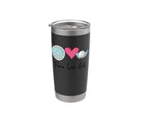 Bonito regalo de golfista para mujer, divertido golf de paz y amor Vaso térmico de acero inoxidable de doble pared