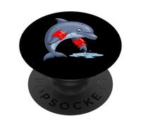 Bonito regalo divertido para estudiantes de natación con delfines para adultos y niños PopSockets PopGrip Adhesivo