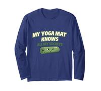 Bonito Regalo Divertido para yoguis con Texto en inglés My Yoga Mat Knows All My Secrets Manga Larga