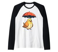Bonito Regalo gráfico de pájaro Debajo del Paraguas para Hombres, Mujeres y niños Camiseta Manga Raglan